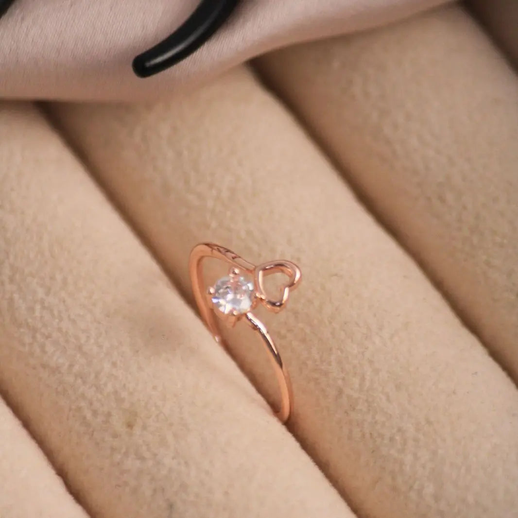 Minimal Heart Diamond Ring - Salty Accessories