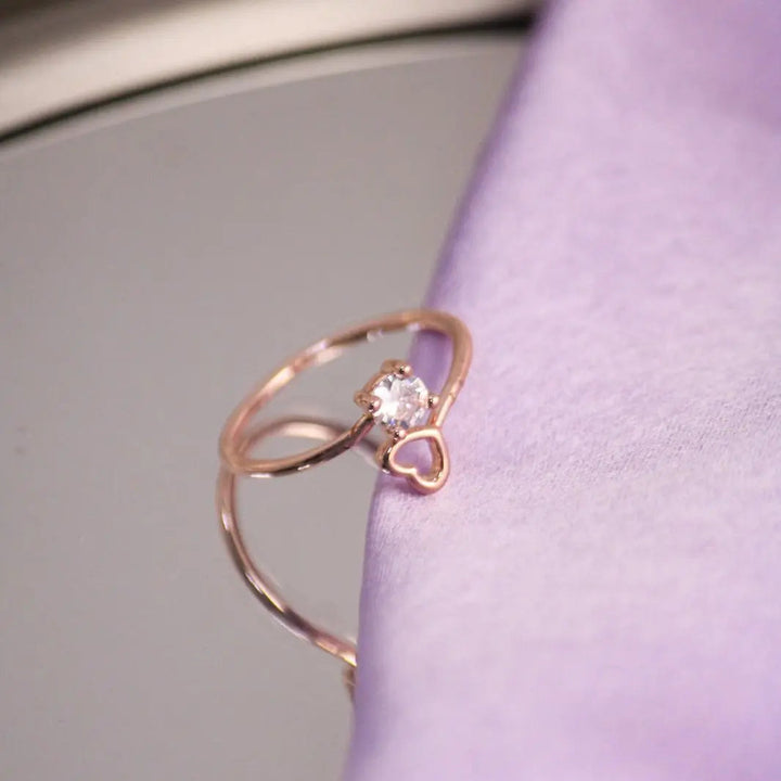 Minimal Heart Diamond Ring - Salty Accessories