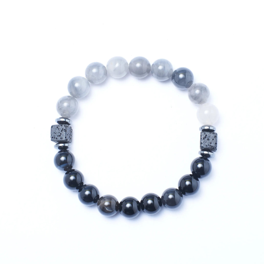 Minimal Pyramid Onyx Beaded Bracelet - Salty Accessories