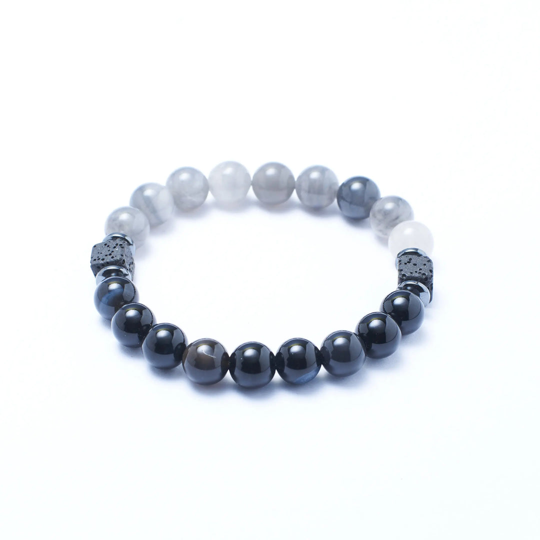 Minimal Pyramid Onyx Beaded Bracelet - Salty Accessories