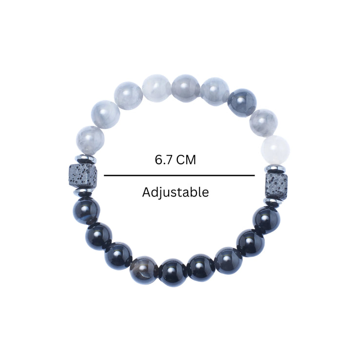 Minimal Pyramid Onyx Beaded Bracelet - Salty Accessories