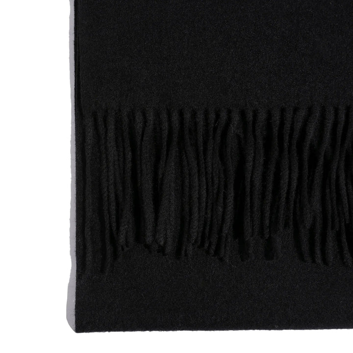 Minimal Solid Fringe Scarf - Black | Salty