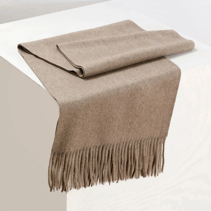 Minimal Solid Fringe Scarf - Brown | Salty