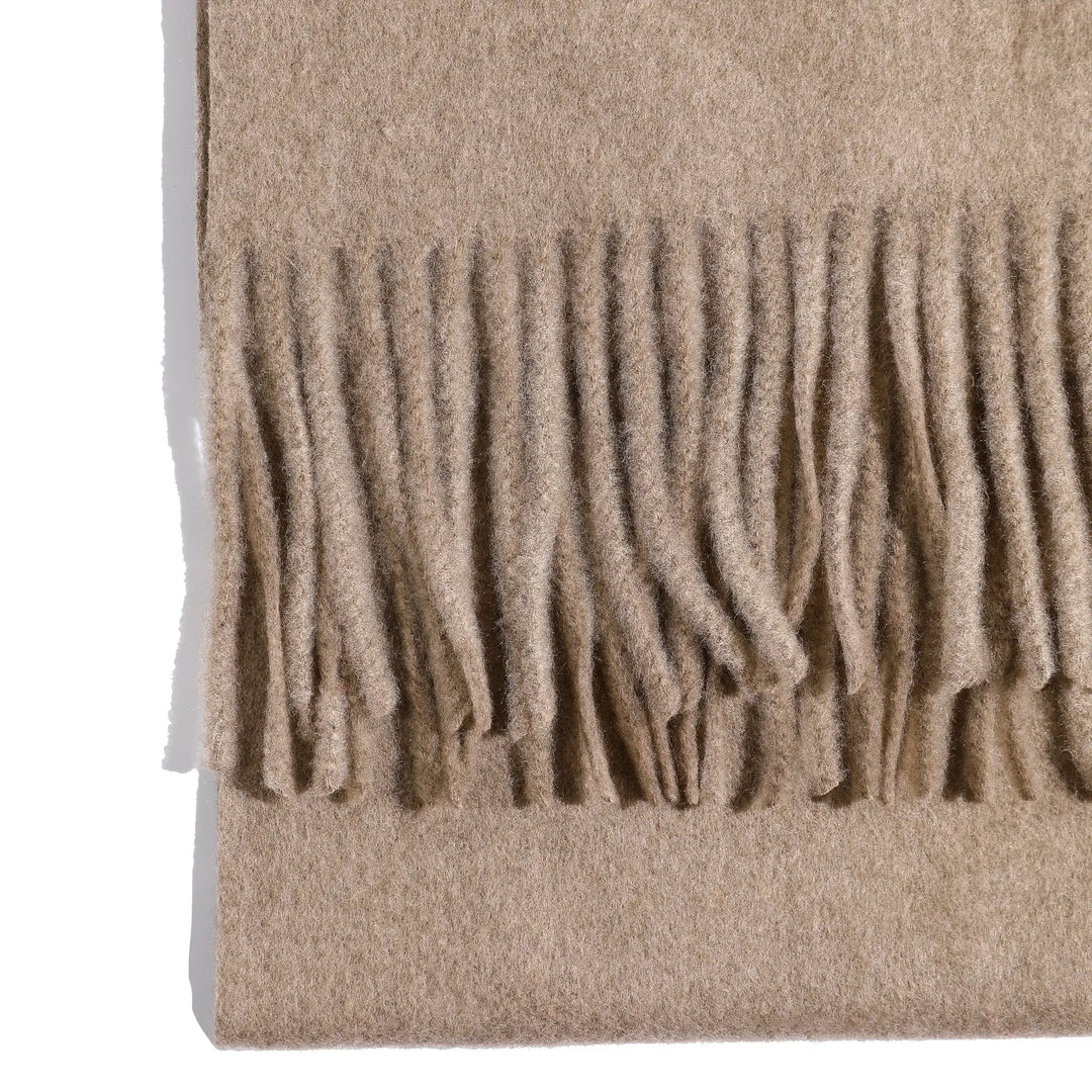 Minimal Solid Fringe Scarf - Brown | Salty