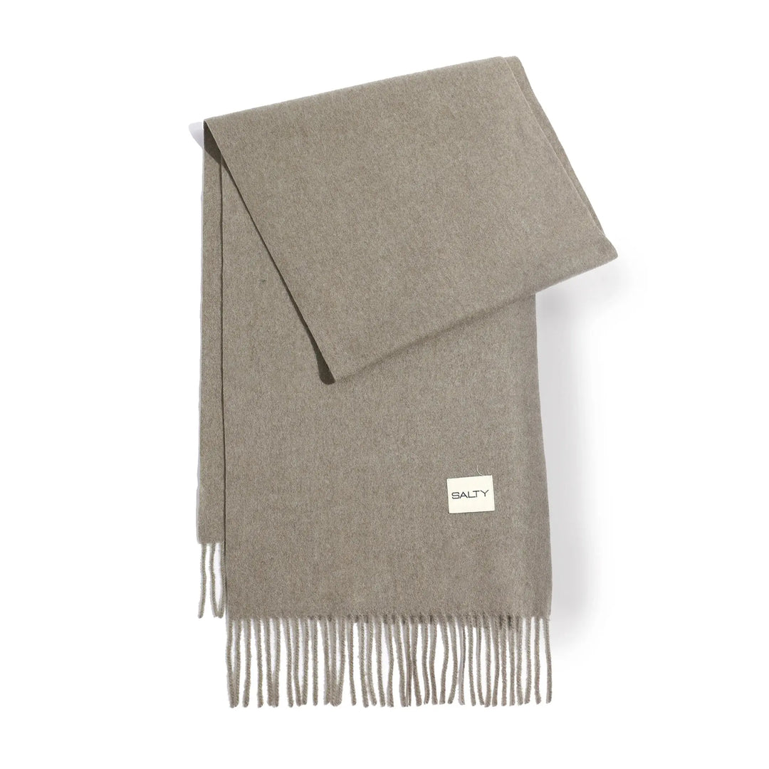 Minimal Solid Fringe Scarf - Dark Grey | Salty
