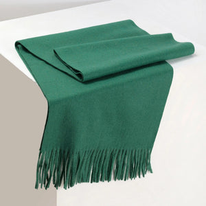 Minimal Solid Fringe Scarf - Green | Salty