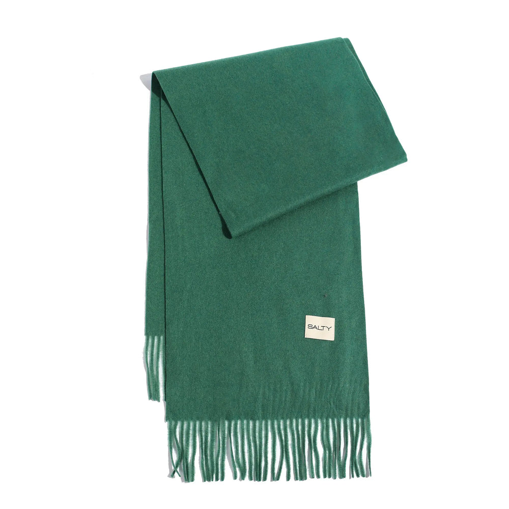 Minimal Solid Fringe Scarf - Green | Salty