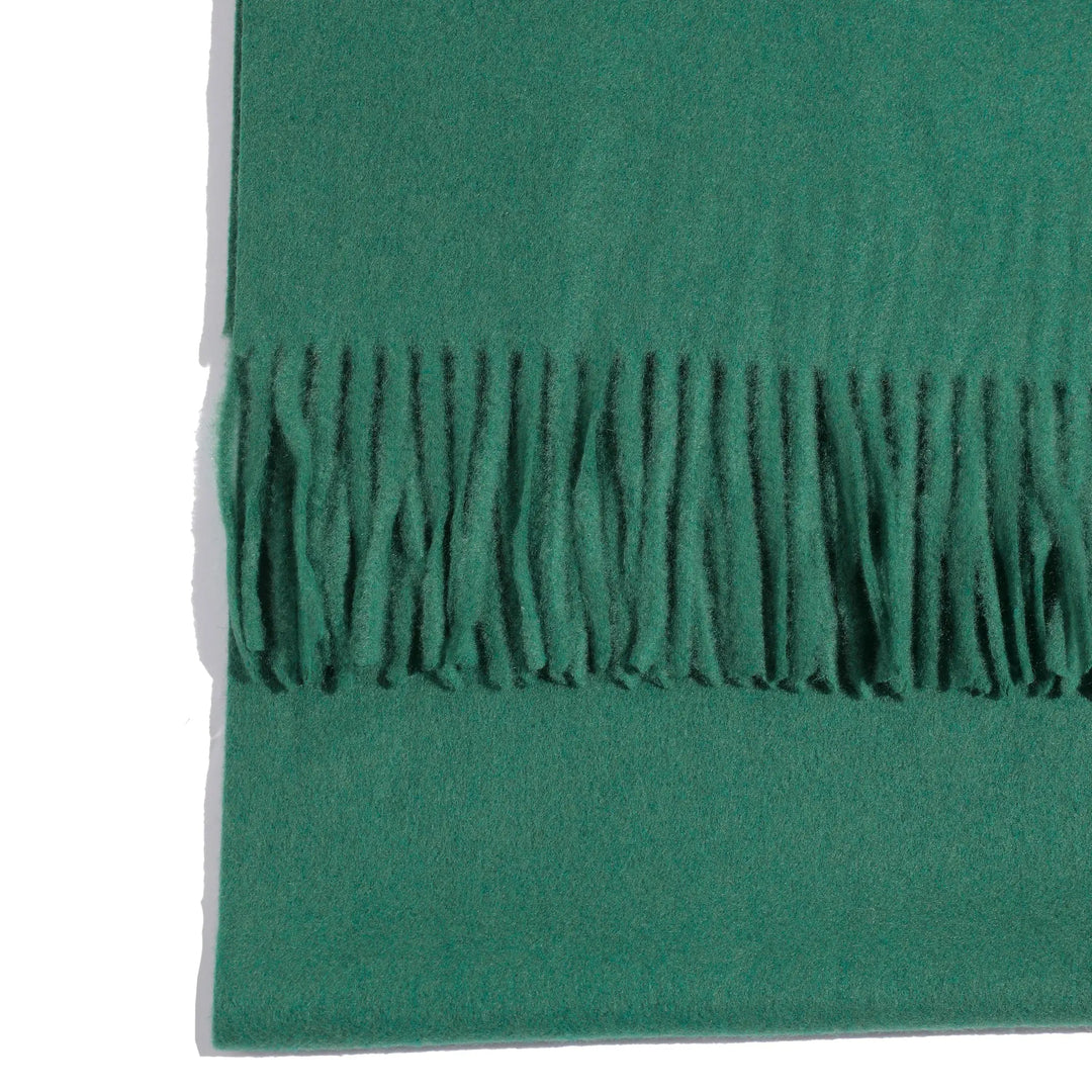 Minimal Solid Fringe Scarf - Green | Salty