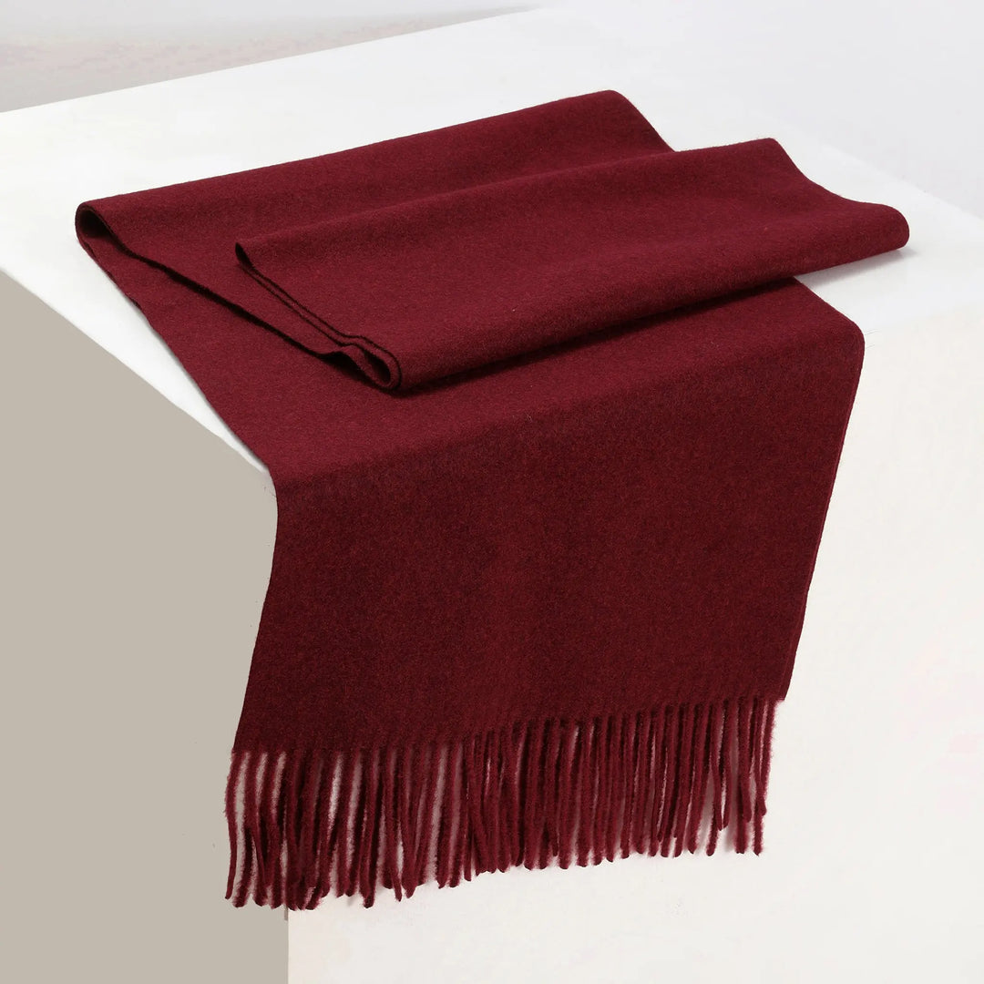 Minimal Solid Fringe Scarf - Red | Salty