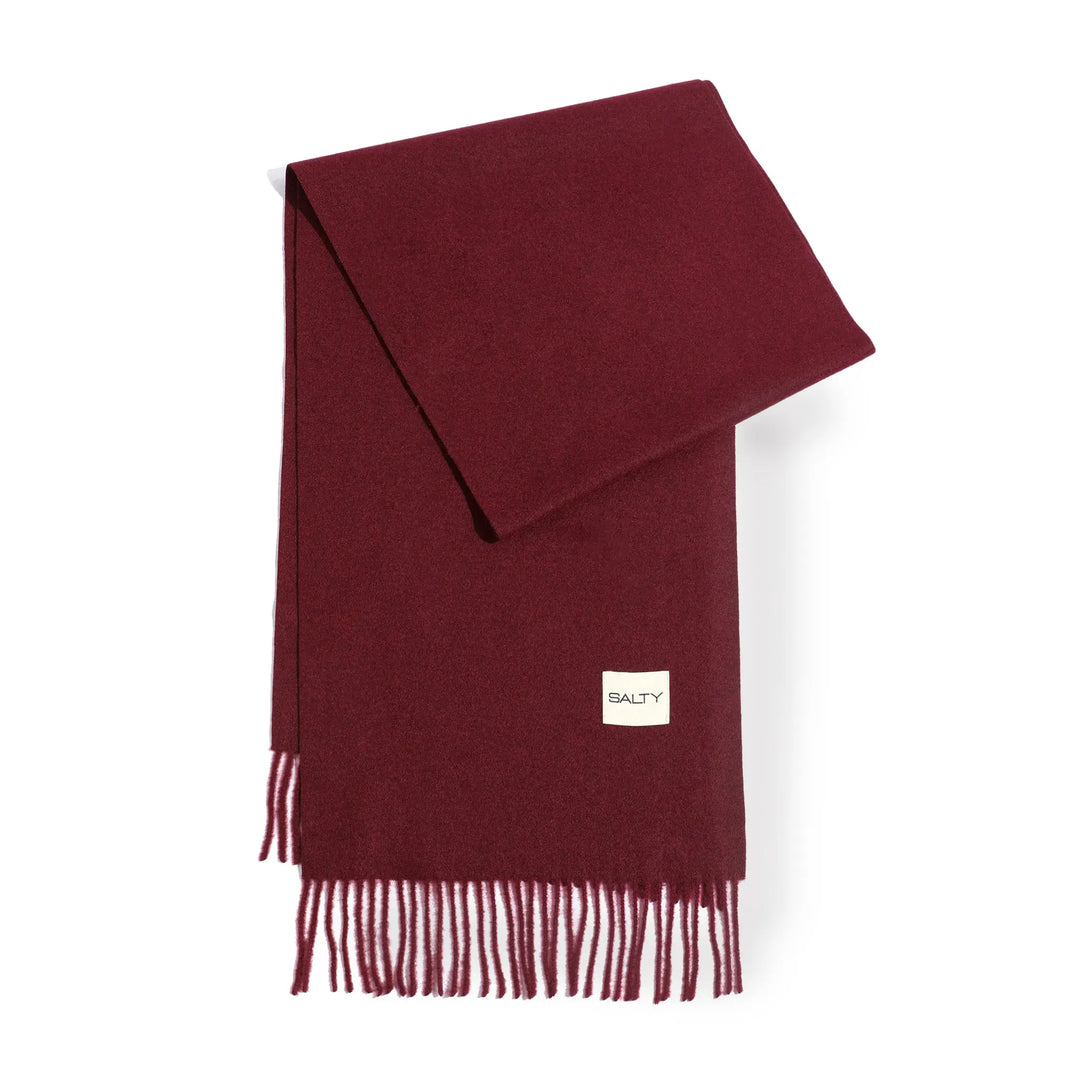 Minimal Solid Fringe Scarf - Red | Salty