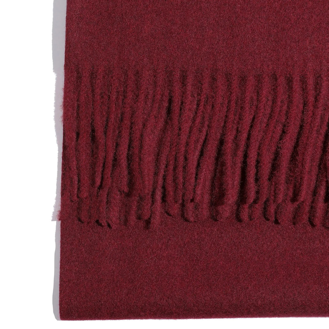 Minimal Solid Fringe Scarf - Red | Salty