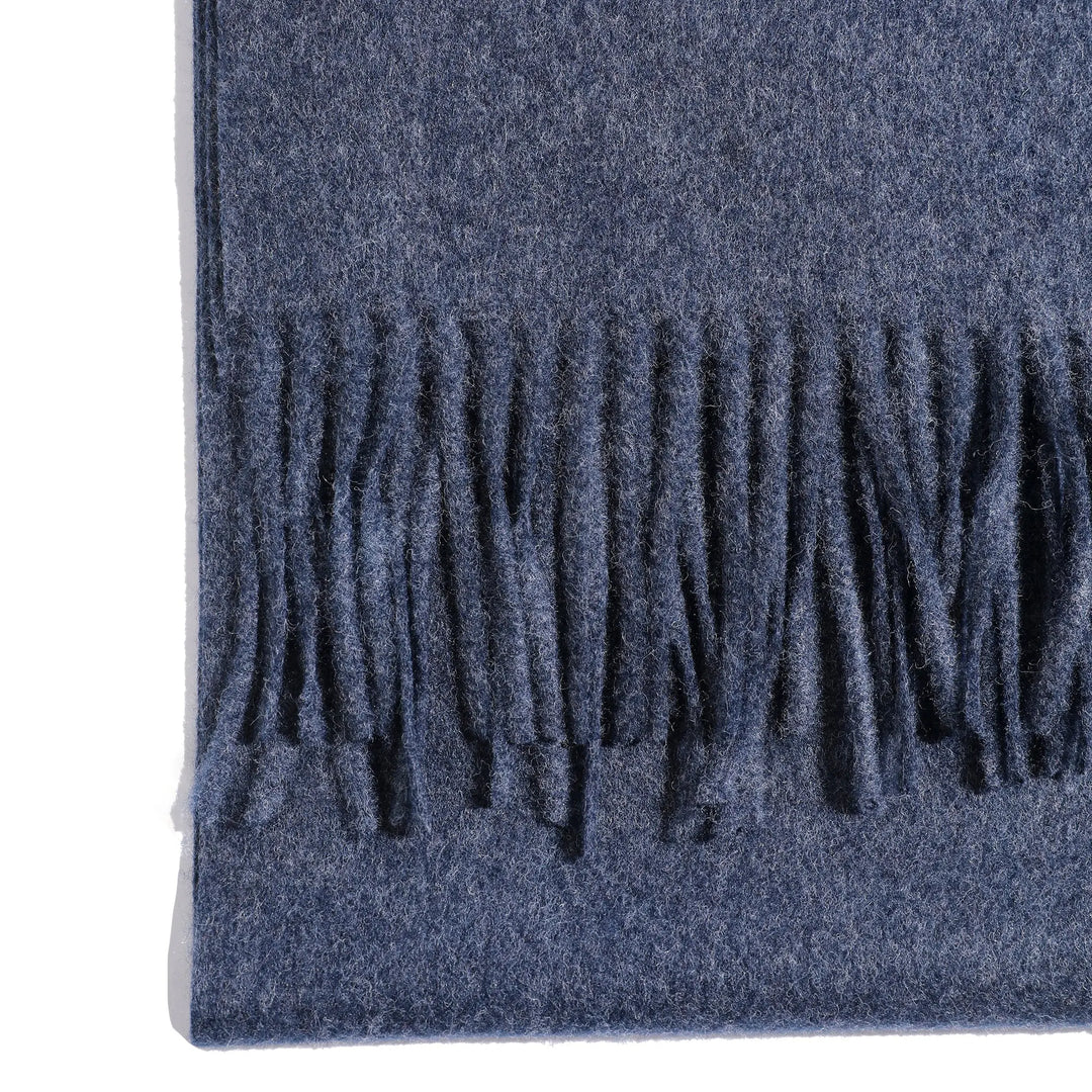 Minimal Solid Fringe Scarf for Her - Blue | Salty