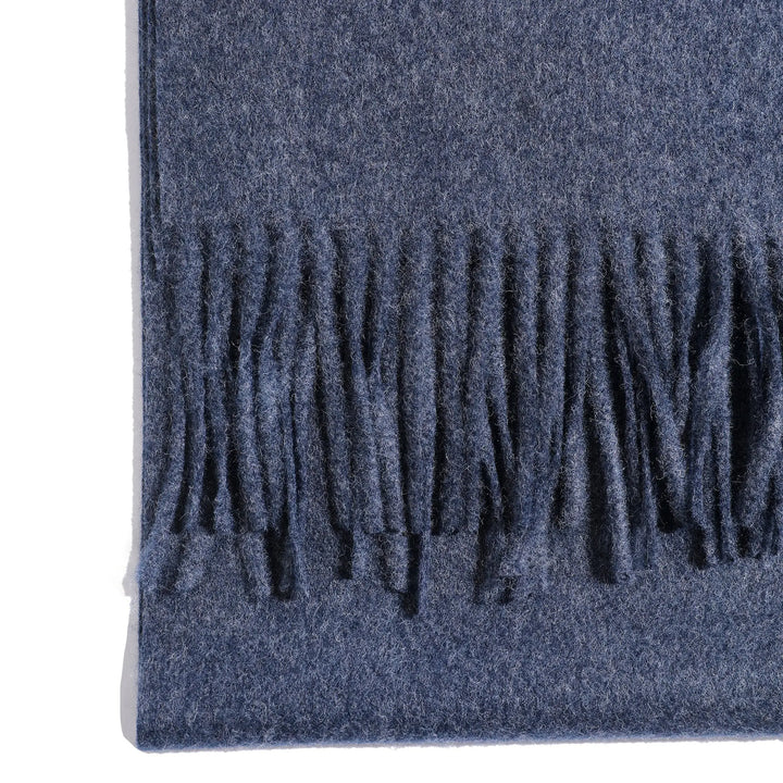 Minimal Solid Fringe Scarf for Her - Blue | Salty