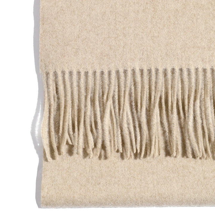 Minimal Solid Fringe Scarf for Her - Oatmeal | Salty