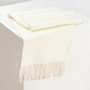 Minimal Solid Fringe Scarf forr Her - Off White | Salty