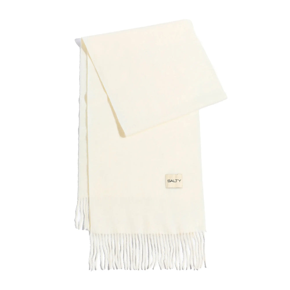 Minimal Solid Fringe Scarf forr Her - Off White | Salty