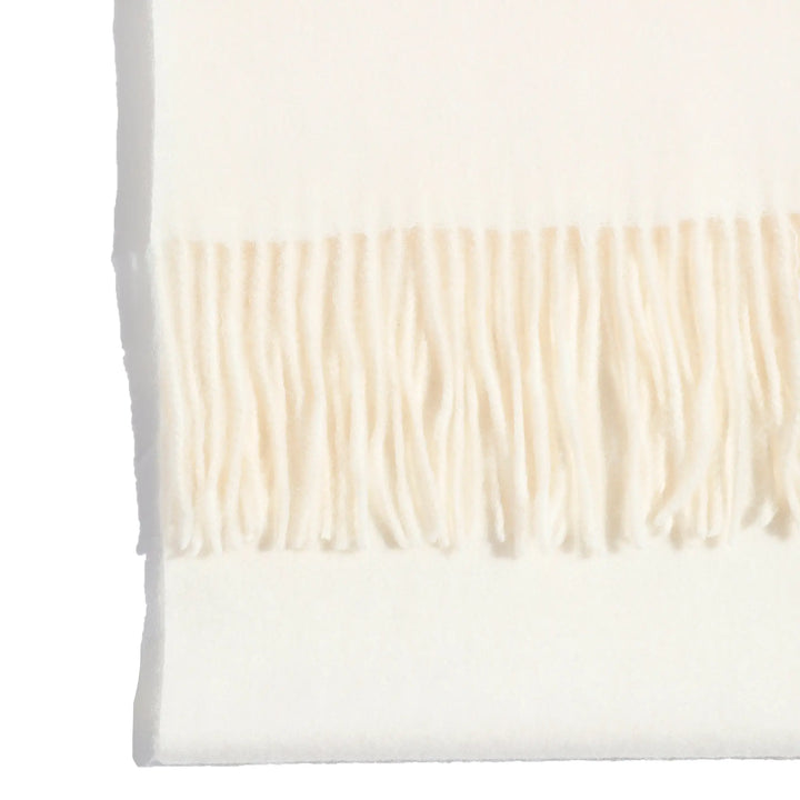 Minimal Solid Fringe Scarf forr Her - Off White | Salty