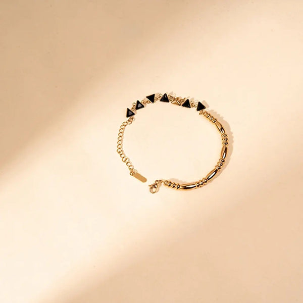 Minimal Triangular Link Bracelet - Blue