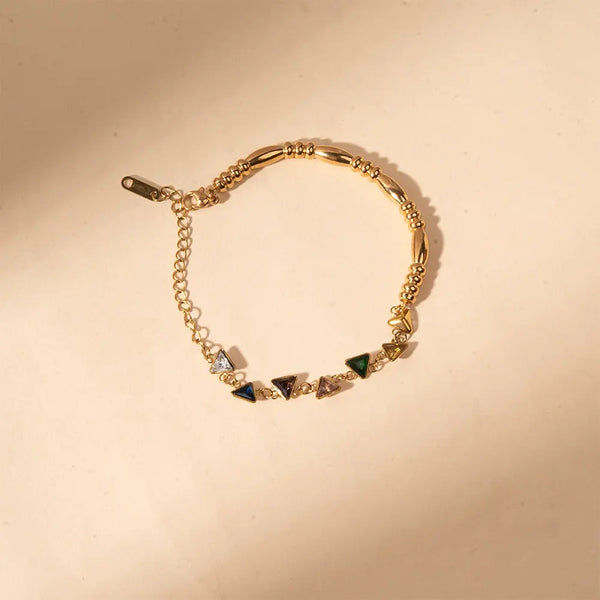 Minimal Triangular Link Bracelet - Multicolor