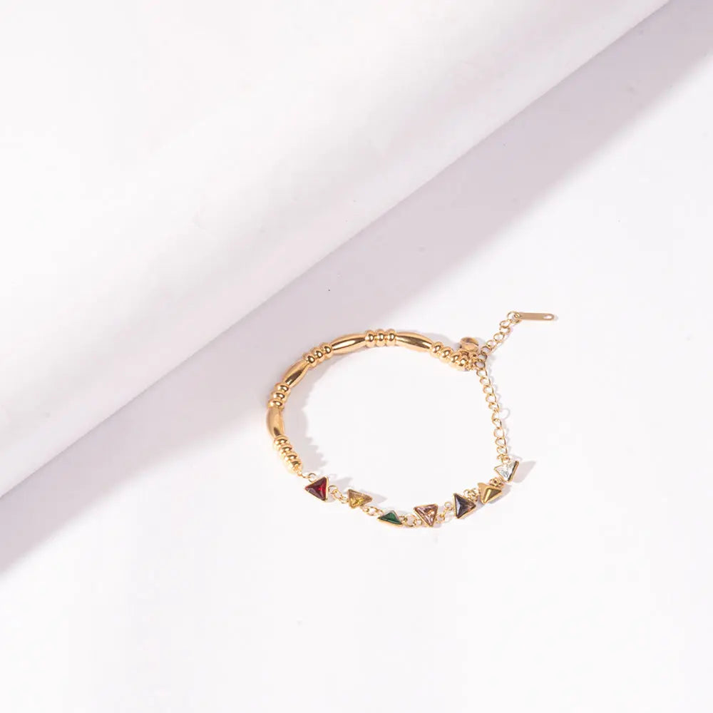 Minimal Triangular Link Bracelet - Multicolor | Salty