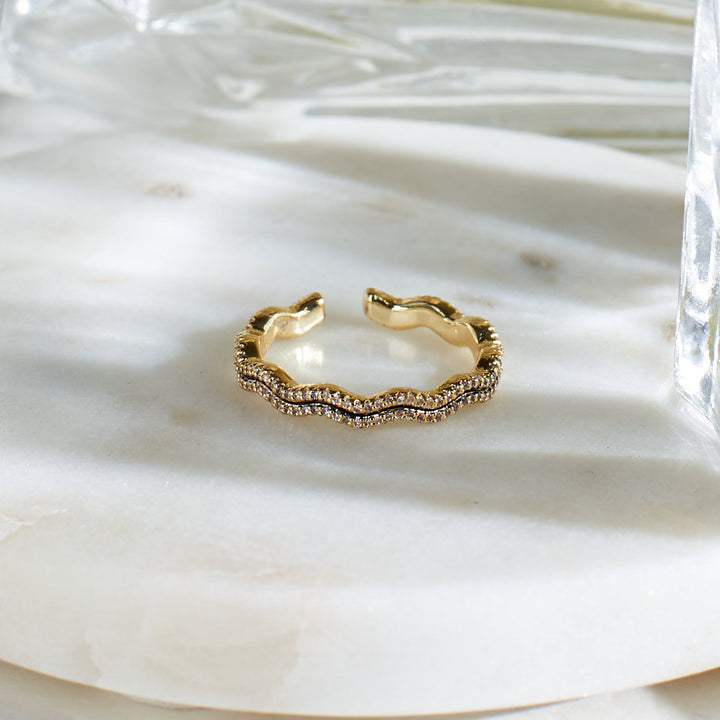 Minimal Black Gold Band - Salty Accessories