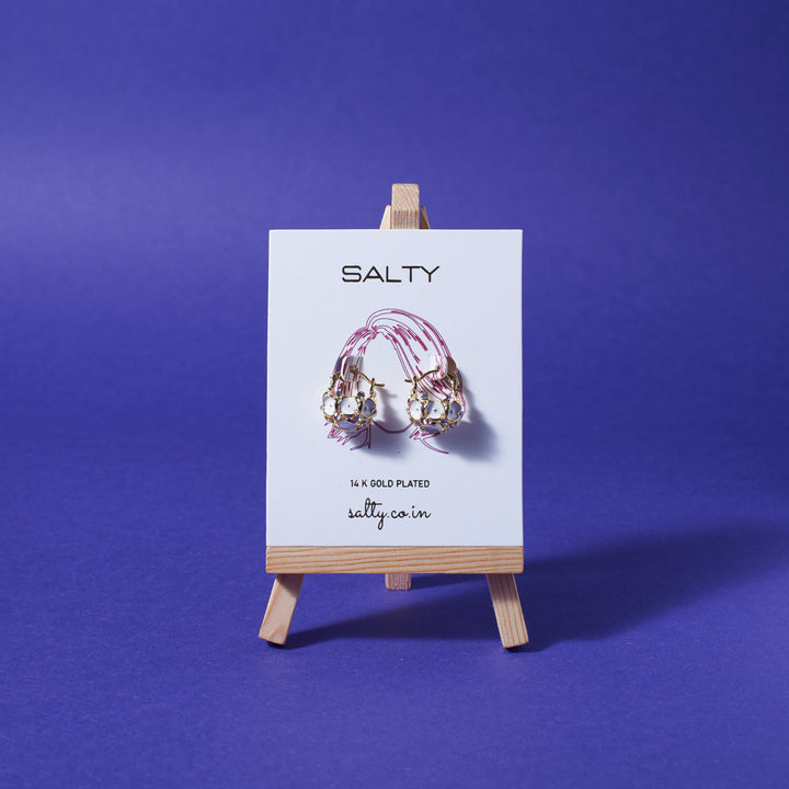 Minimal Gem Hoop Earrings - Salty Accessories