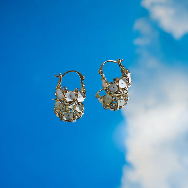 Minimal Gem Hoop Earrings