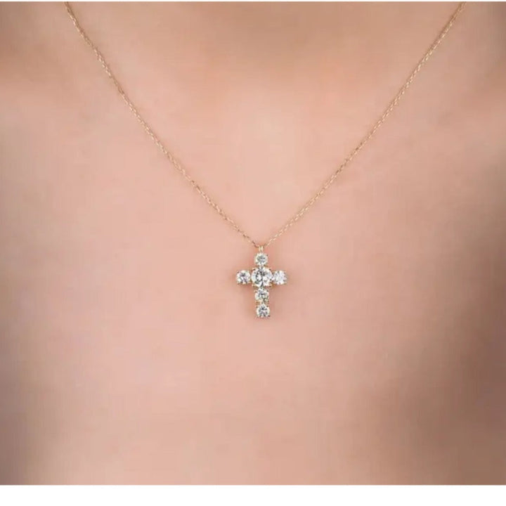Minimal Golden diamond Cross - Salty Accessories