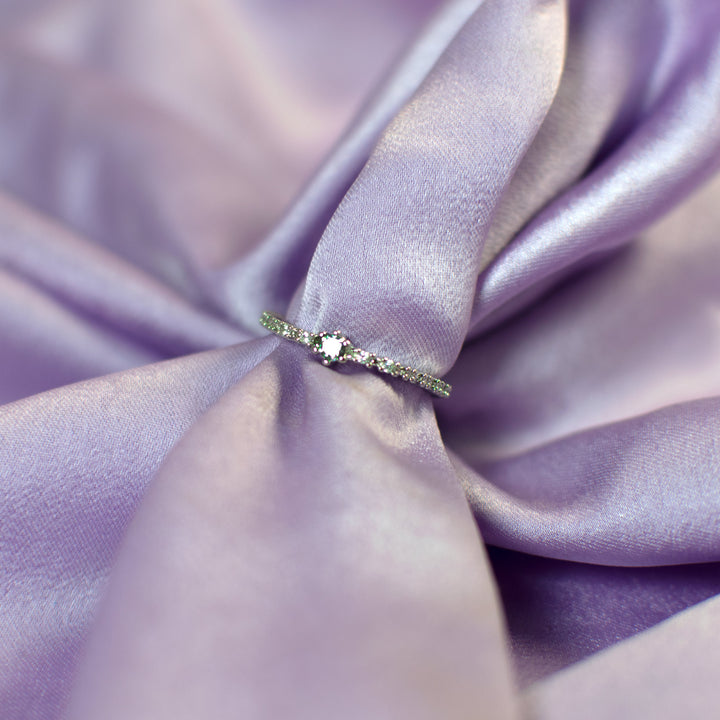 Minimal Silver Diamond Studed Ring - Salty Accessories