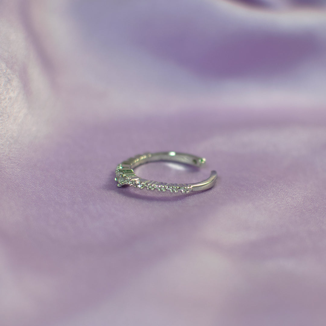 Minimal Silver Diamond Studed Ring - Salty Accessories