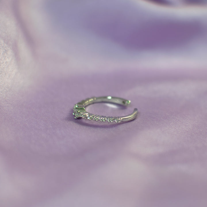 Minimal Silver Diamond Studed Ring - Salty Accessories
