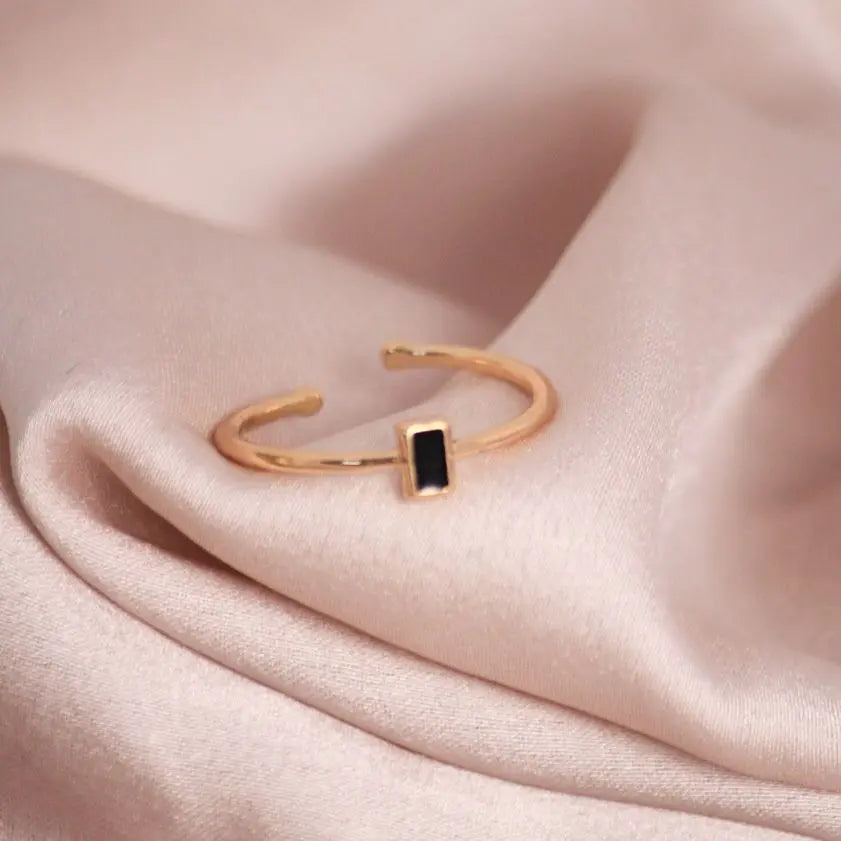 Minimalist Black Gold Band
