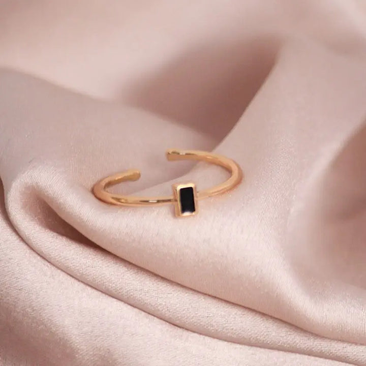 Minimalist Black Gold Band