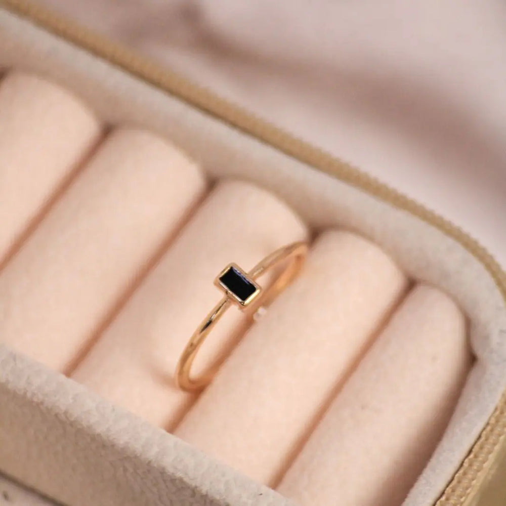 Minimalist Black Gold Band