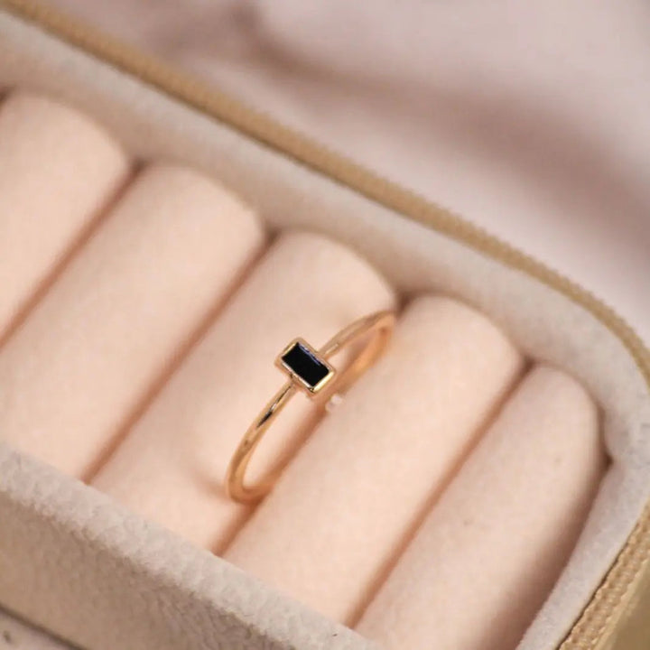 Minimalist Black Gold Band - Salty Accessories