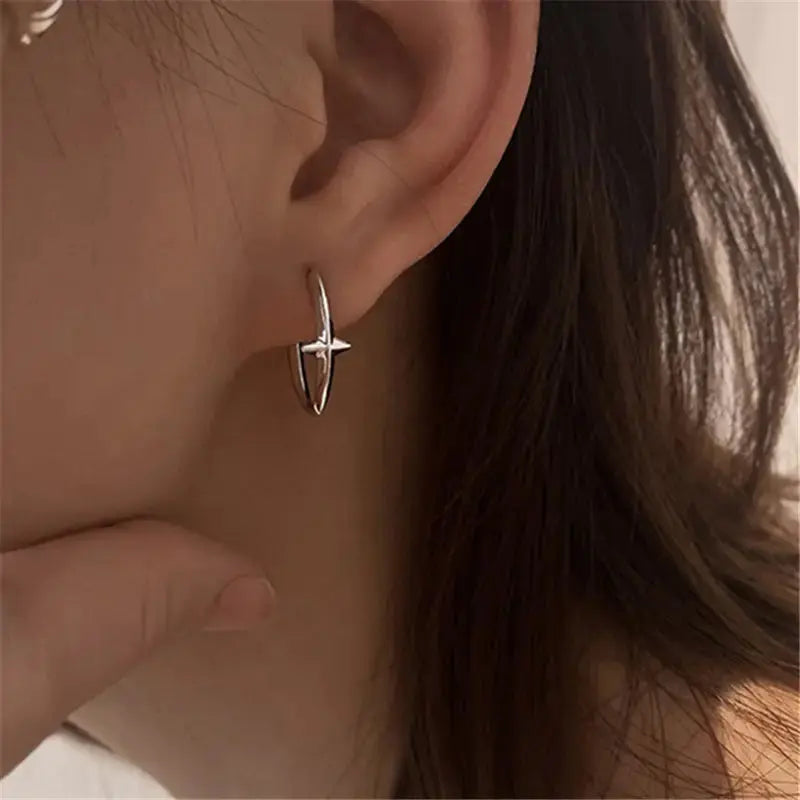 Minimalist Kpop Silver Earrings