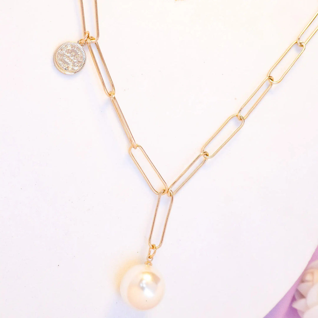 Minimalist Pearl Drop Necklace - Salty Accessories