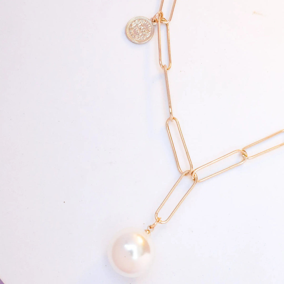 Minimalist Pearl Drop Necklace - Salty Accessories