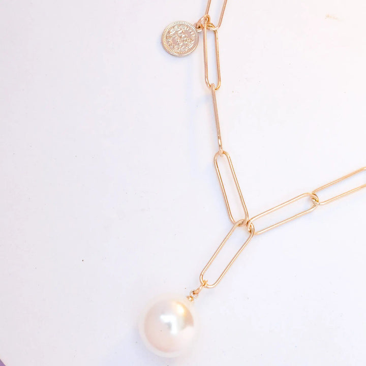 Minimalist Pearl Drop Necklace - Salty Accessories