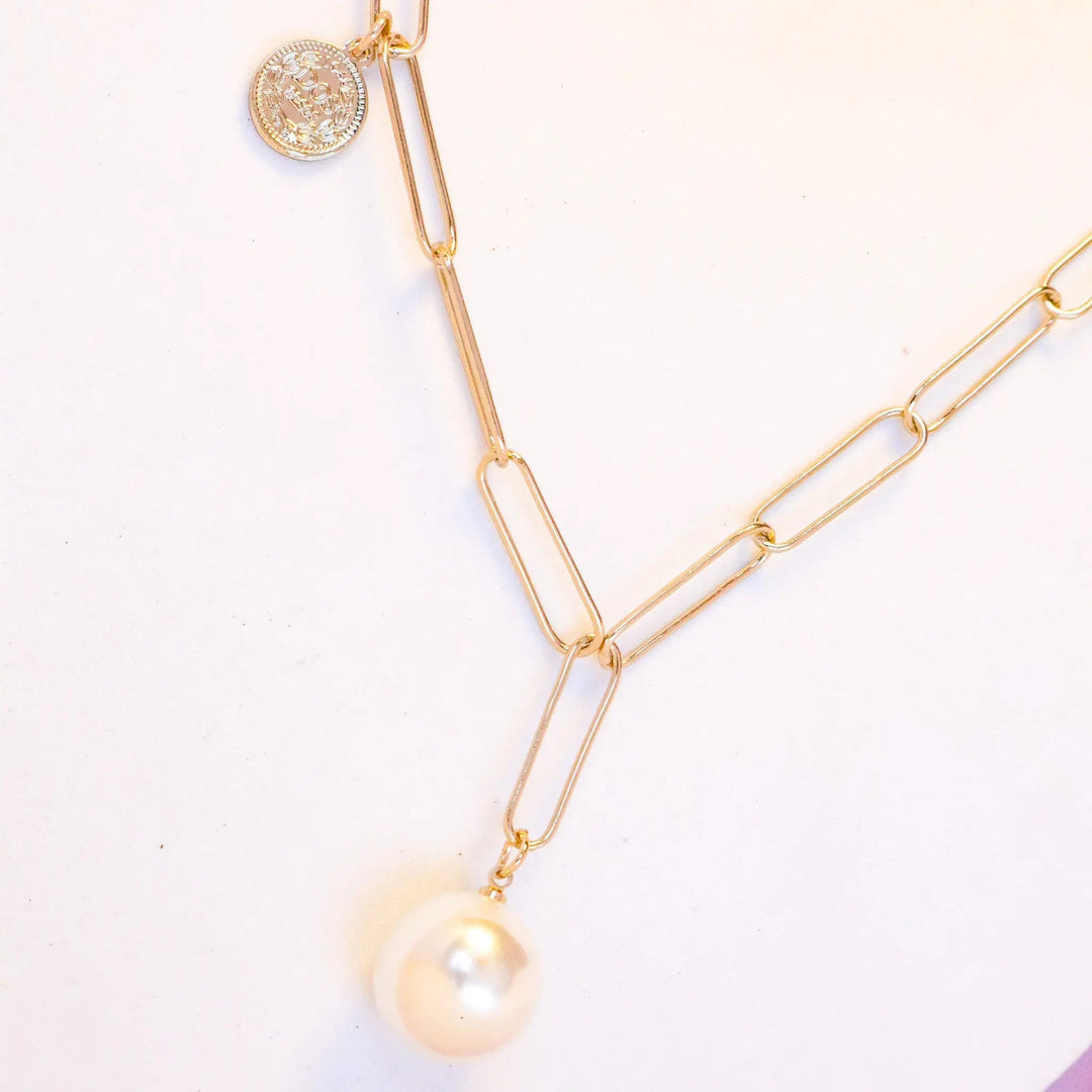 Minimalist Pearl Drop Necklace - Salty Accessories