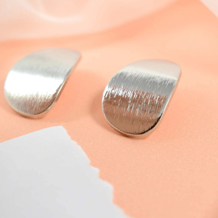 Minimalist Retro Style Matte Curved Stud Earrings - Salty Accessories