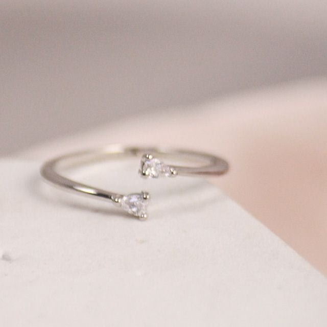 Minimalist Silver Diamond Band