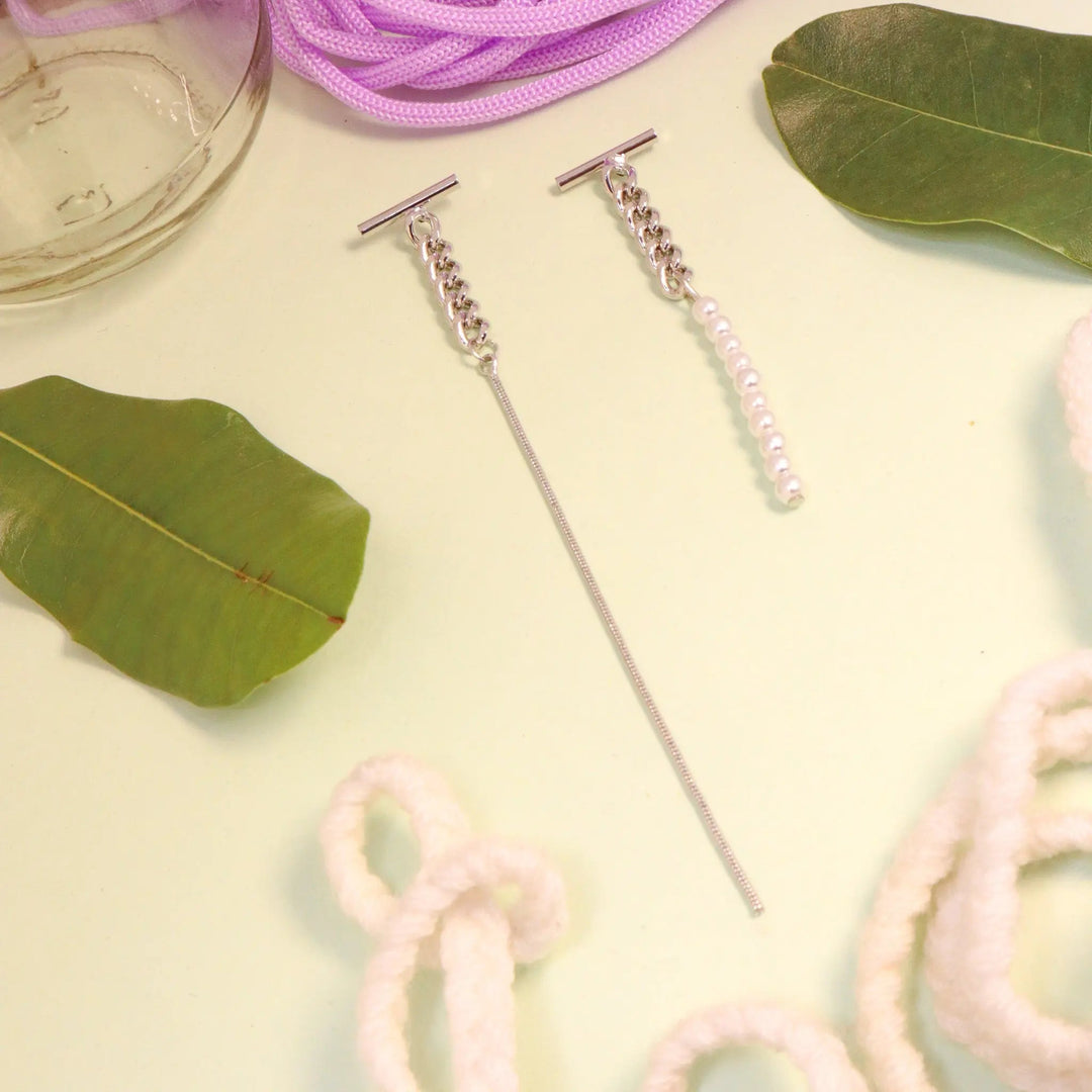 Mis Match Long T Earrings