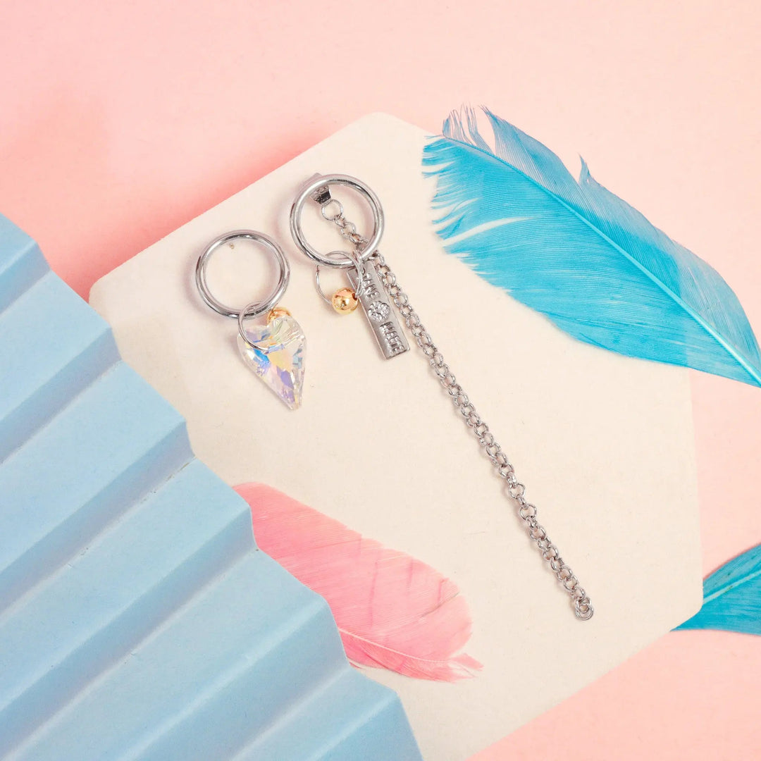 Mis-Matched Silver Chain Hoop - Salty Accessories