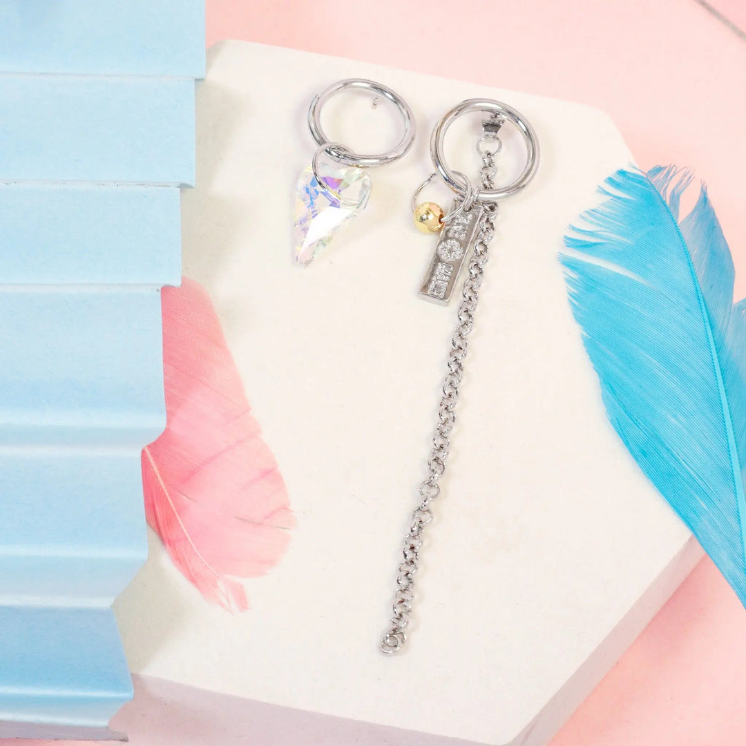 Mis-Matched Silver Chain Hoop - Salty Accessories