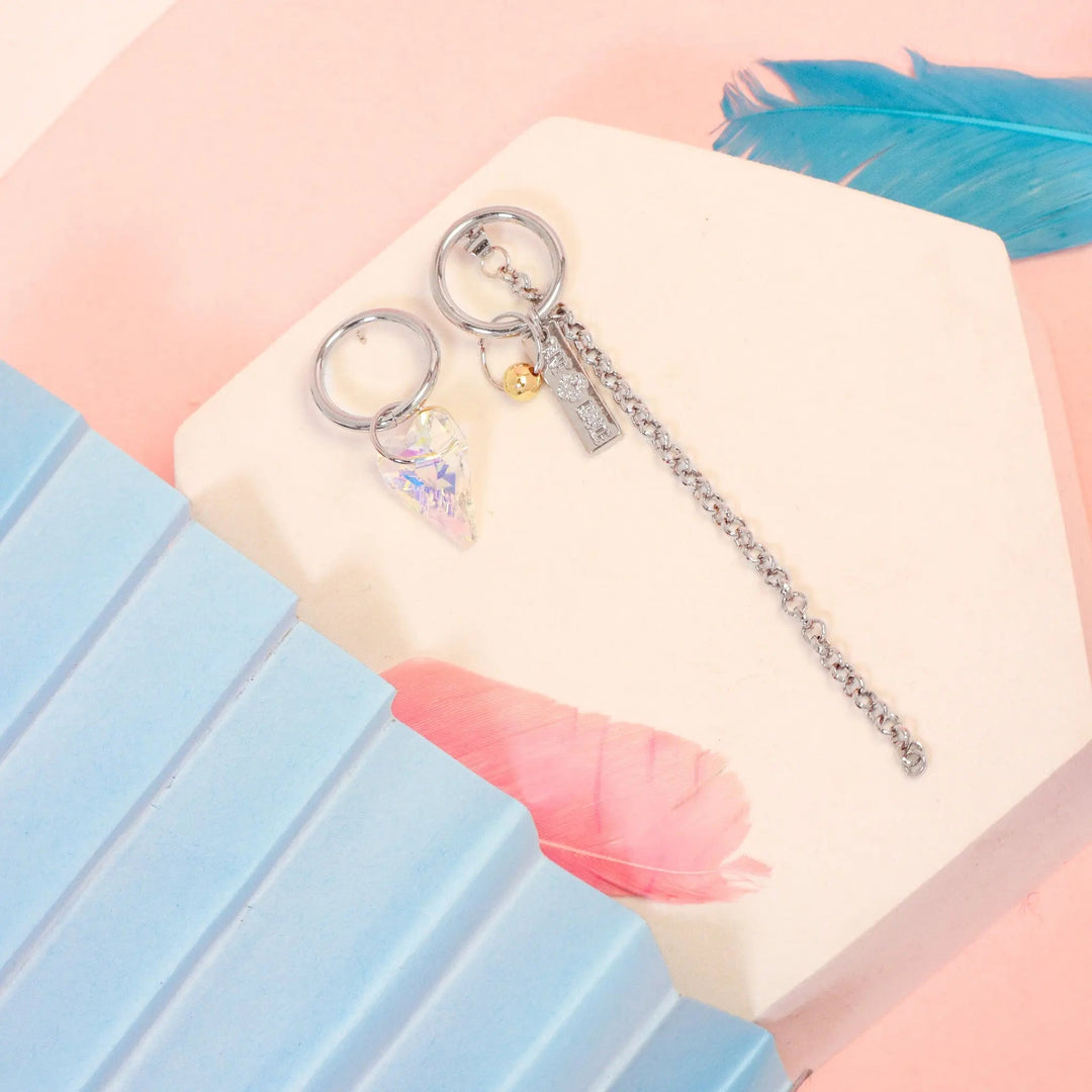 Mis-Matched Silver Chain Hoop - Salty Accessories