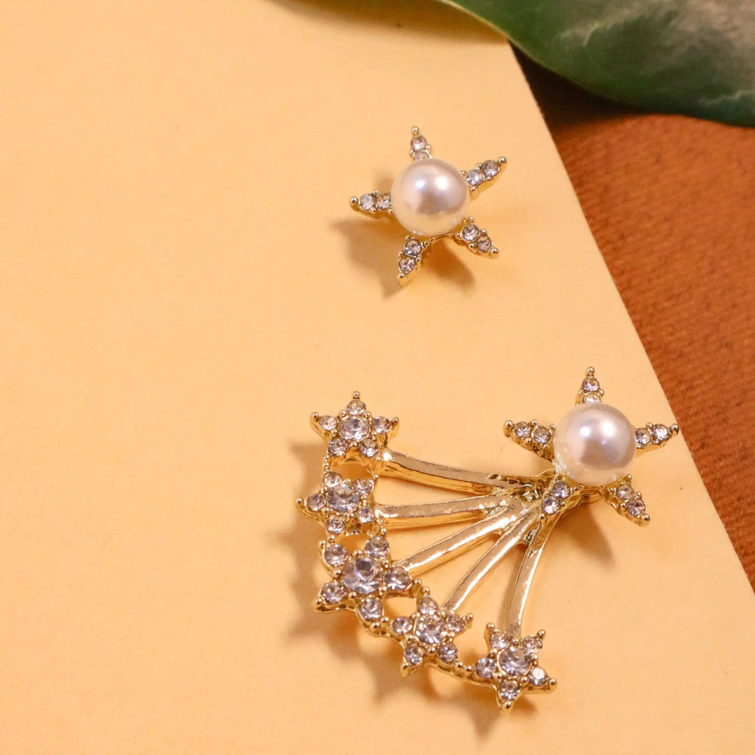 Mis match stars pearl earrings - Salty Accessories