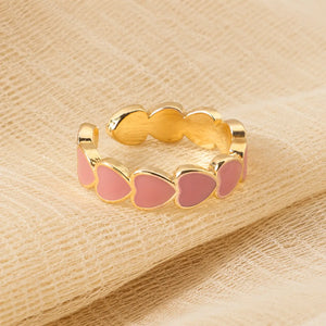 Mocha Me Hearts Ring - Pink | Salty