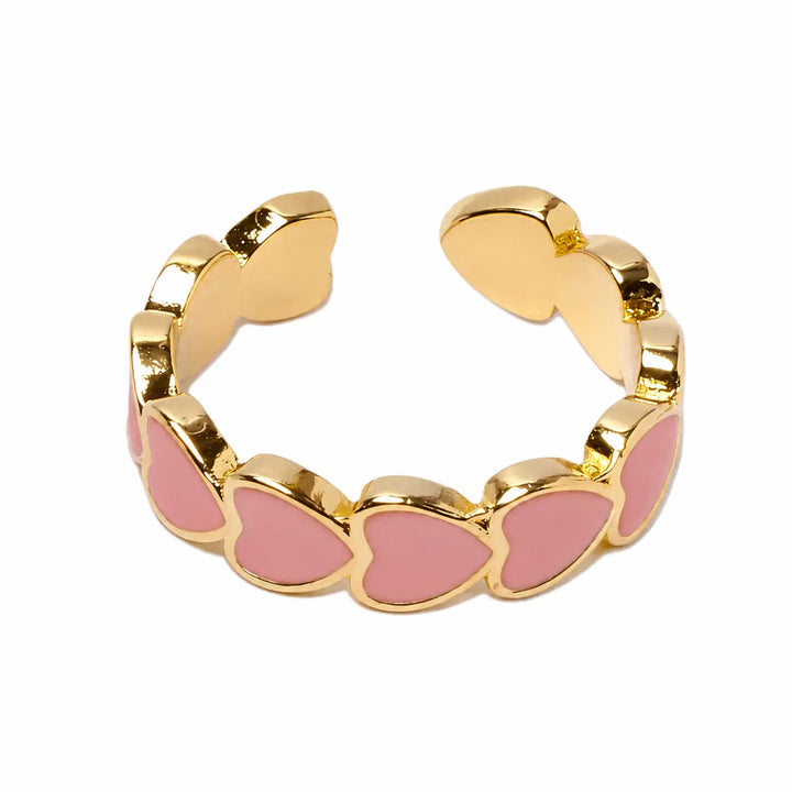 Mocha Me Hearts Ring - Pink | Salty