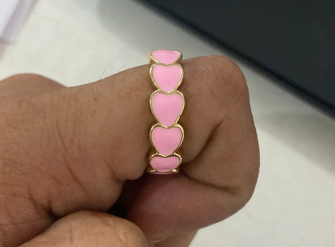 Mocha Me Hearts Ring - Pink | Salty